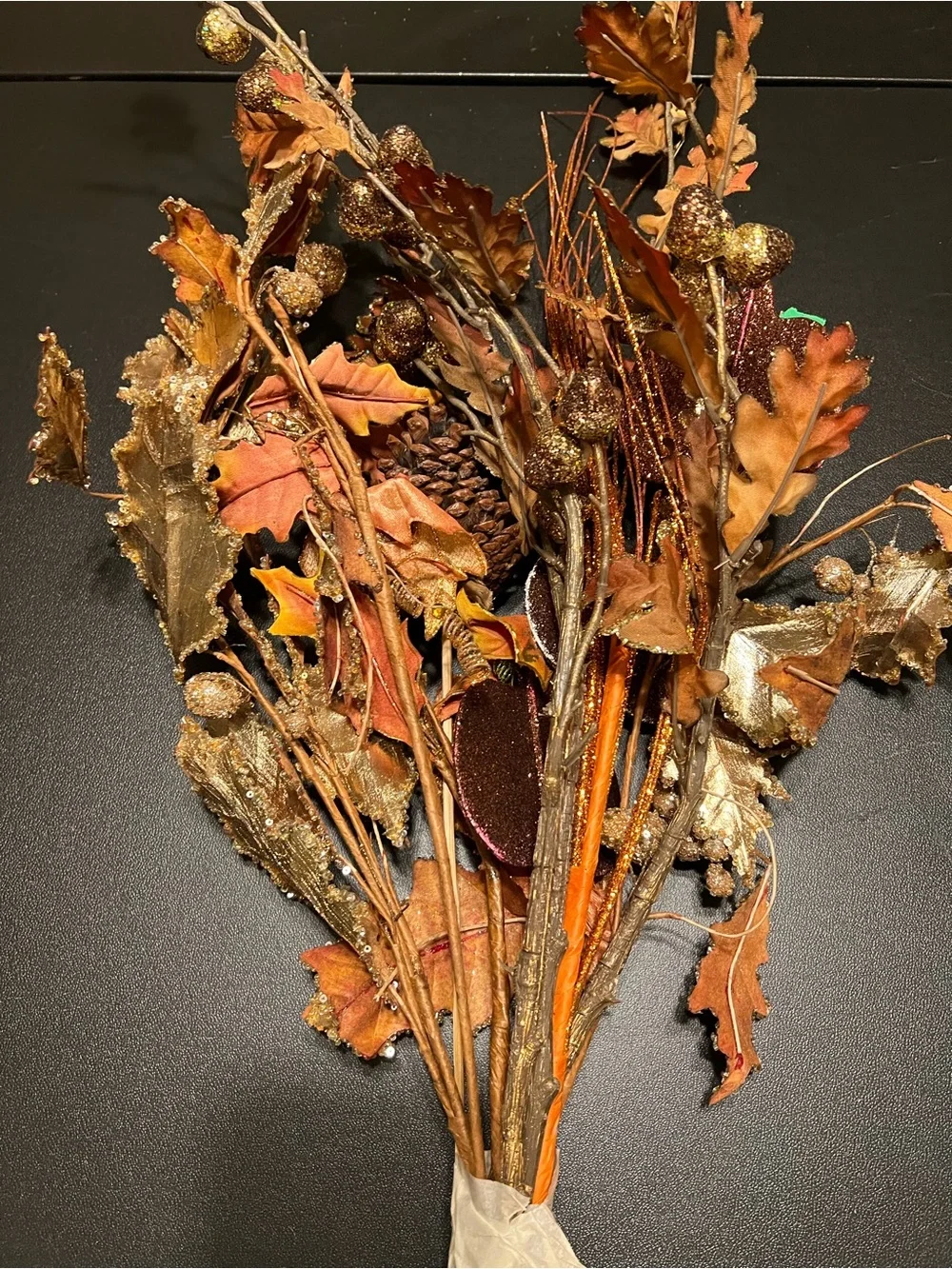 Autumn Harvest Decorative Fall Sprig Bundle - Orange & Brown